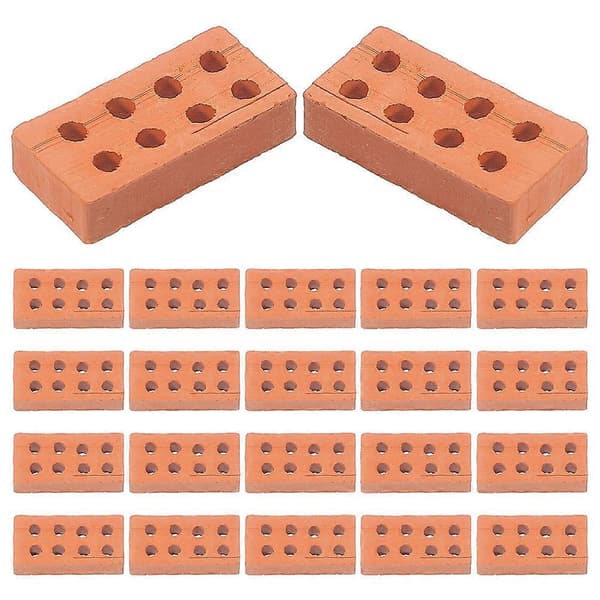 100 stk. Miniature Mursten til DIY Små Mursten til Modelhuse, Slotte &amp; Håndværksprojekter