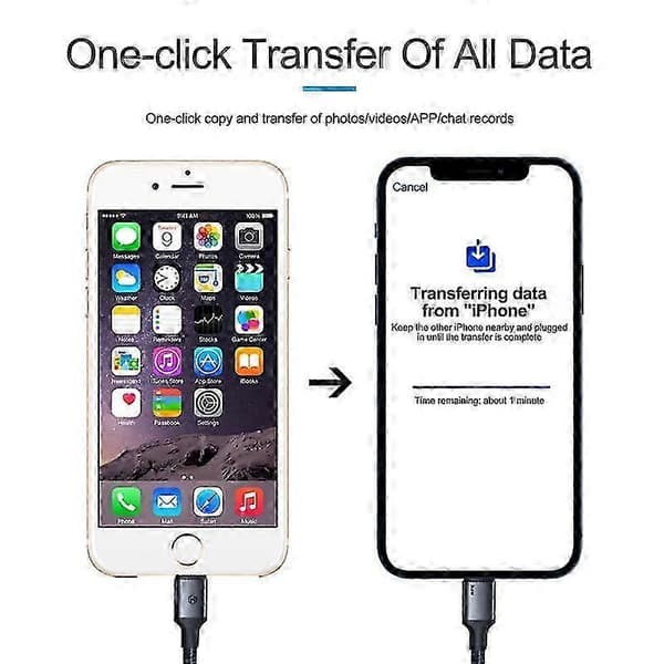 Datakaapeli Lightning-USB-C-valokuvien siirtoon