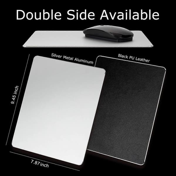 Musematte i metallaluminium, tynn hard musematte for kontor og gaming