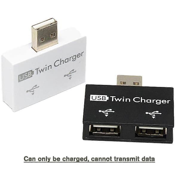 1-til-2 Port USB 2.0 Hann USB Dobbel Splitter Hub Ledningsadapter Konverter