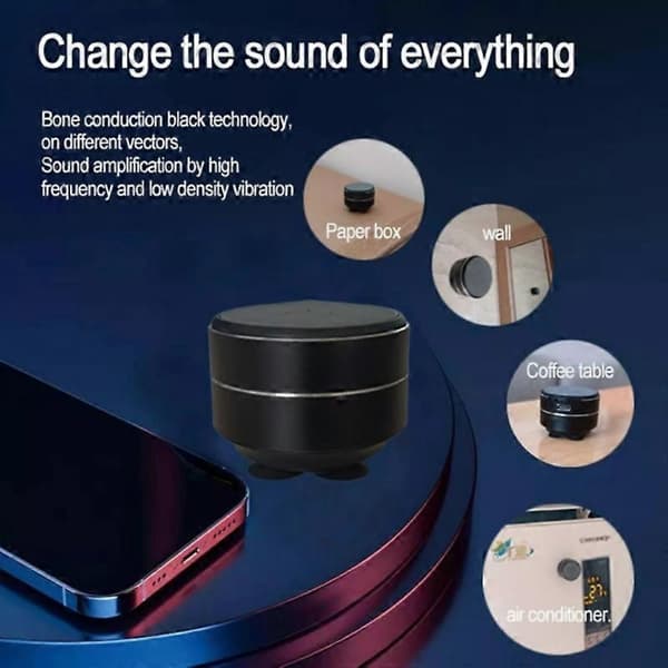 Ny Buzzgo Højttaler, Bluetooth Mini Højttaler Bone Conduction Sort/sølv/rød Silver