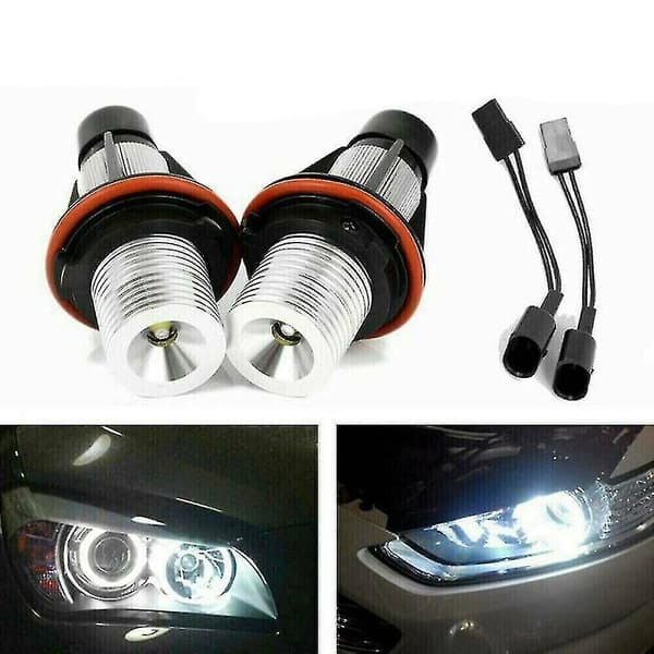 1 par 8000k vita LED Angel Eye Marker Halo-ljuslampor för E39 E53 E60 E63 E64 E66 E87 5 6
