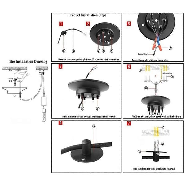 Multi Pendel Lysekrone Justerbar DIY Tak Spider Pendel Lampe 1-Hode 5-Head