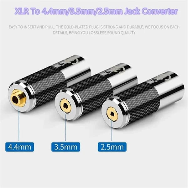 DAC Dekoder 4-pinners XLR-kontakt til 3,5 2,5 4,4 mm Jack-plugg Audio Adapter Hann Hunn Konverter Bil