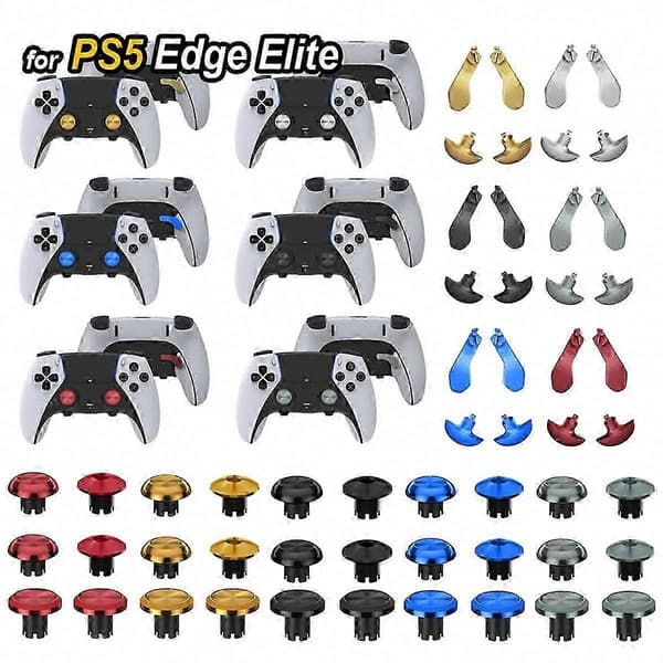 PS5 Edge Metal Joystick Kit med Bagside Paddles, Triggere, Knapper til Dualsense Controller