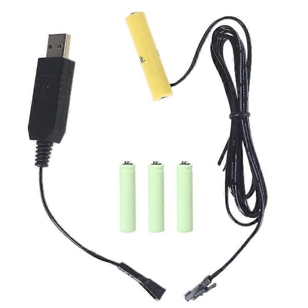 USB til 1.5V 3V 4.5V 6V AAA-4AAA Batterieliminator Kan Erstatte 1-4AAA Batterier 6V