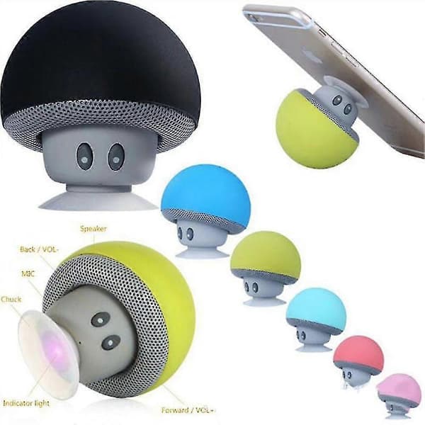 Mini Bærbar Soppformet Trådløs Bluetooth Høyttaler Telefonholder
