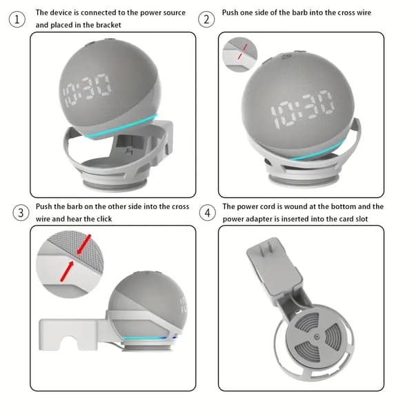Veggfeste for Echo 5. generasjon/4. høyttalerstativ for oppbevaring