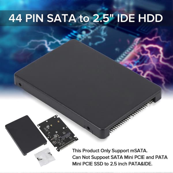 44PIN MSATA - 2,5 tuuman IDE HDD SSD MSATA - PATA-sovitinkortti kotelolla