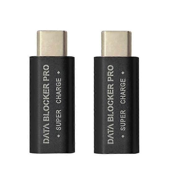 2 st USB Type-C Datablocker USB-C Juice Jack Adapter Stöd Snabbladdning (50V/5A) Stoppa Datastöld