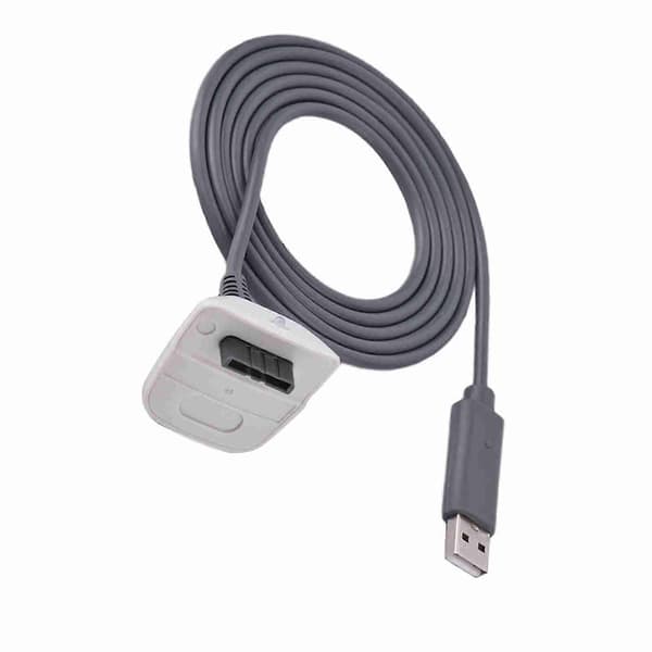 Xbox 360 Trådløs Controller USB Opladerkabel, Hurtig Opladningsledning til Microsoft Gamepad, Holdbart Hvidt Opladerkabel