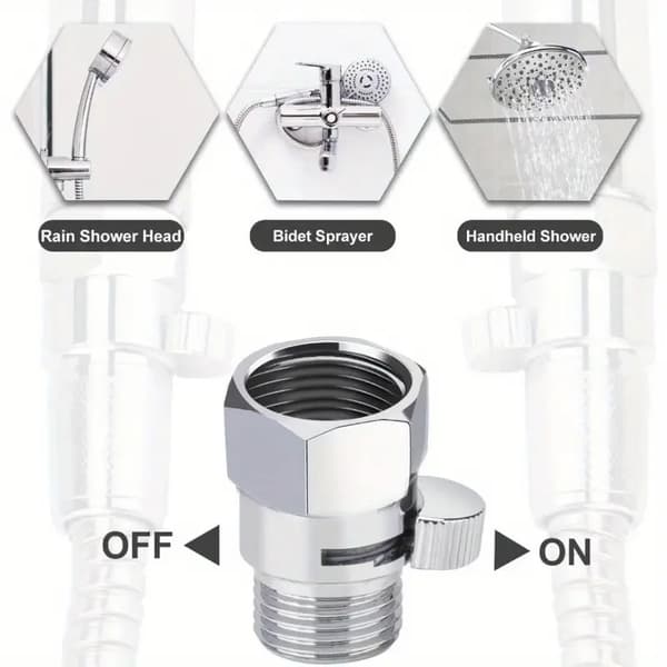 Afspærringsventil til brusehoved, messing vandstrømsreguleringsventil til brusebad, G1/2 flowtryksregulator, vandstrømsbegrænser til håndbruser, bidet-sprøjte