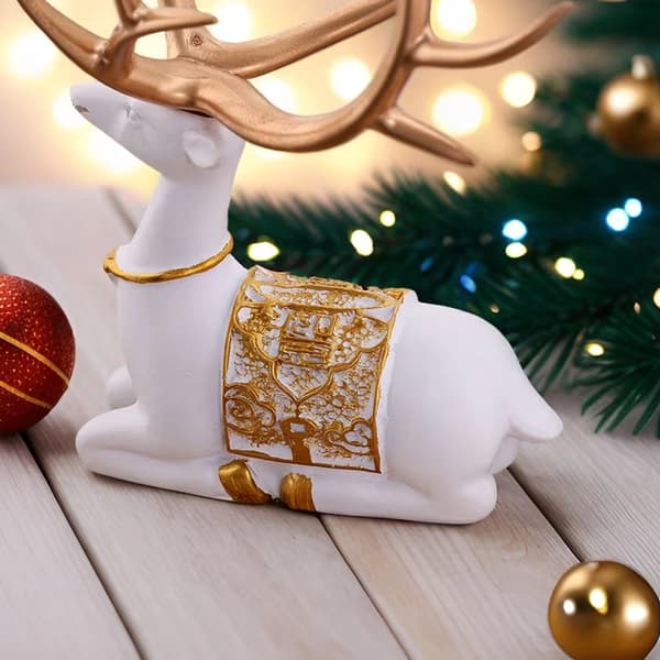 2-delt elegant hjortefigursett julepynt
