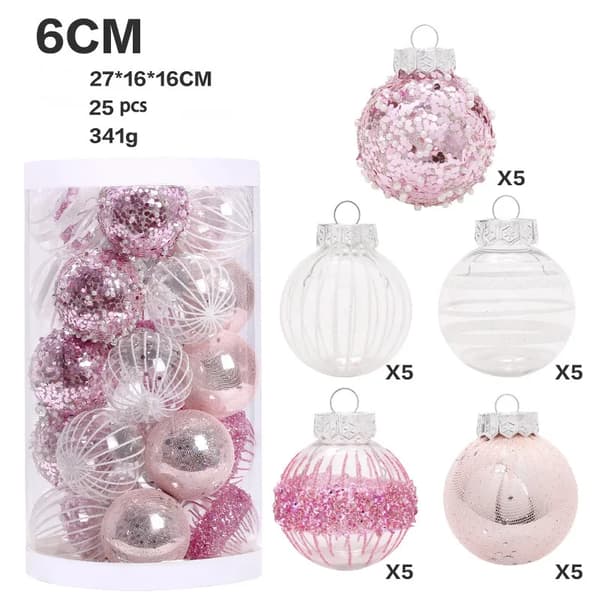 Julekule Sett for Juletrepynt PET Malte Ornamenter