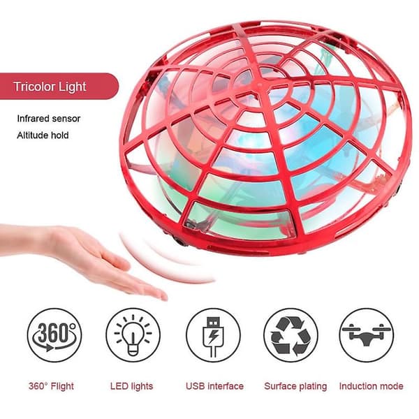 Fargerike Lys 5 Induksjon Quadcopter Ufo Mini Drone Red