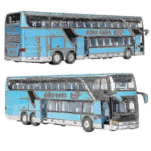1/50 Setra Luksusbus Legetøjsbil Støbt Miniaturmodel Træk Tilbage Lyd &amp; Lys Pædagogisk Samling Gave Til Drenge Børn Double-decker Bus1