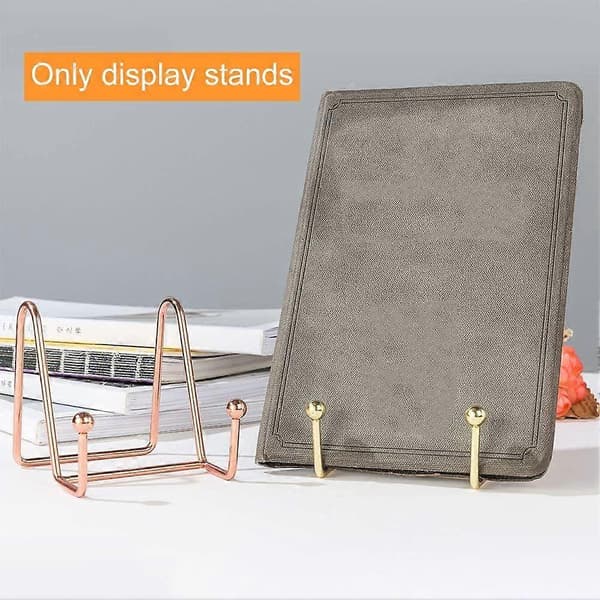 Rosegullfarget tallerkenstativ - 3\" metall display staffeli