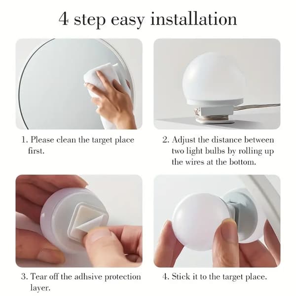 Makeup front cover, LED-belysning, Varme, belysning, USB-lampe