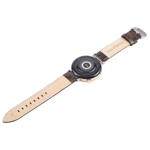 Til Garmin Lily 2 Active / Lily 2 Håndledsrem 14mm Toplag Ko Læder Urrem - Brun Bamb size:Brown Bamboo Grain