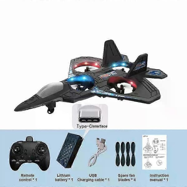 Thunder Jet Pro 2,4 GHz fjernstyret legetøjsjager, sort
