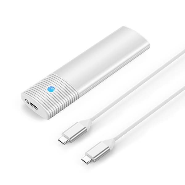 10 Gbps M2 NVME Sata USB 3.2 Harddisk Kabinet Boks Understøtter UASP 2 Protokoller White 10Gbps