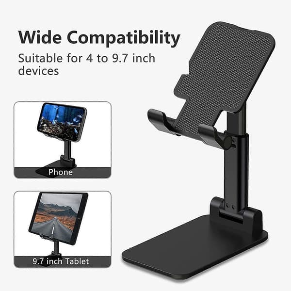 Telefonholder, Justerbar, Sort