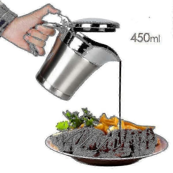 Termokande til sovs i rustfrit stål med låg, dobbeltisoleret saucekande til varm og kold servering