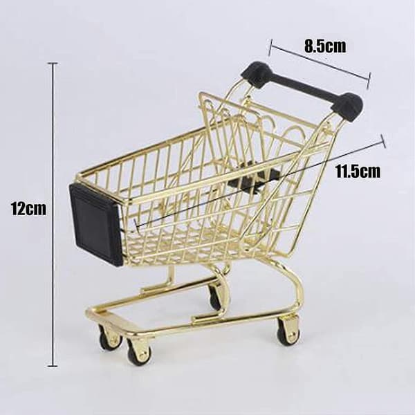 2 stk. Mini Metal Indkøbsvogn, Mini Indkøbsvogn Supermarked Håndvogn Trolley Håndvogn Legetøj Indkøbsvogne