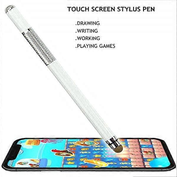 2 i 1 kapacitiv Stylus Penna med hög känslighet vit