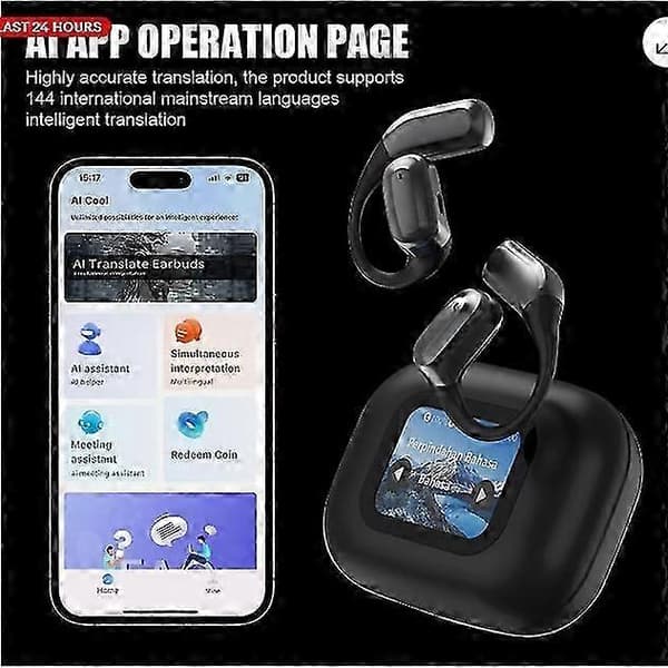 2025 144+ Språk AI Oversetter Ørepropper Bluetooth Oversettelses Øretelefoner i Sanntid