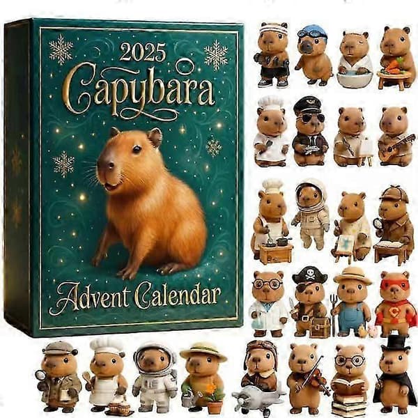 2025 Akryl Julekalender i Full Stil Festlig Dekorasjon Capybara