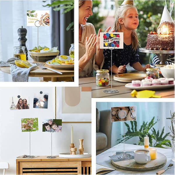 10 stk. bordnummerholdere - Plasskortholder (sølv)