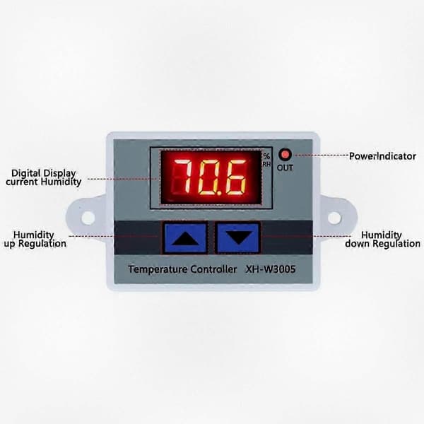 Digital Luftfuktighetskontroller 220V med SHT20 Sensor, Hygrometer och EU-kontakt för Exakt Klimatkontroll