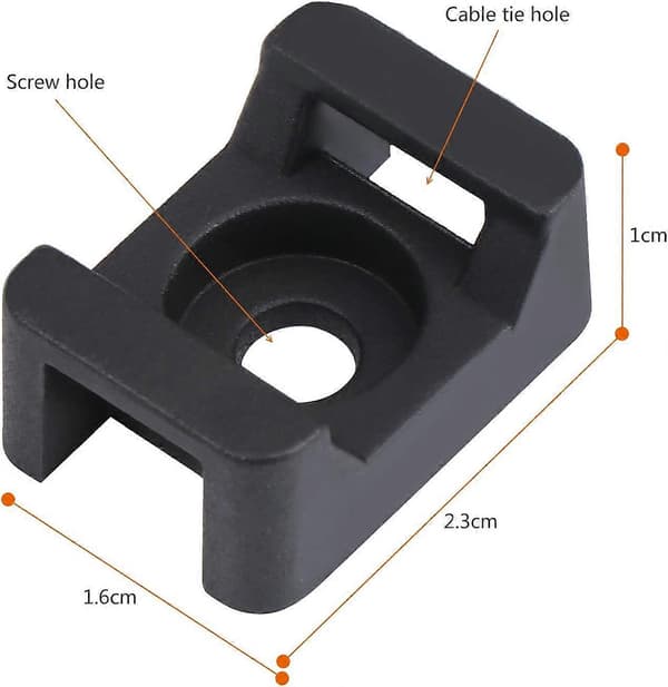 150 stk. sorte kabelbinderholdere, kabelbinderbase, 23 mm x 16 mm