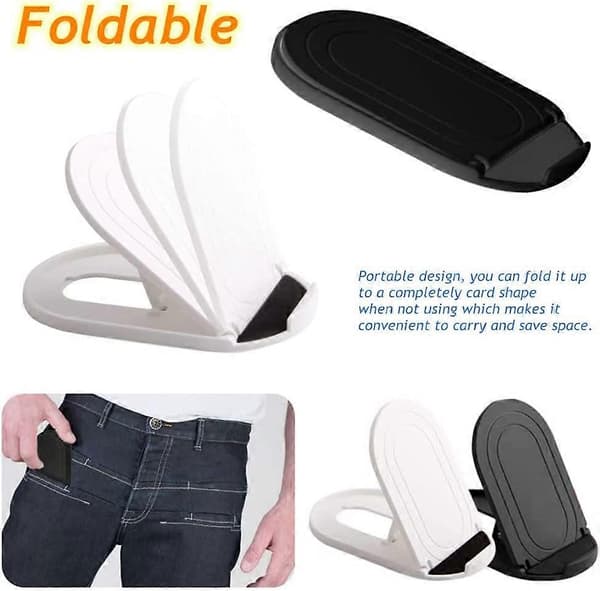 4 stk. foldbare mobiltelefonholdere, multi-vinkel (sort & hvid)