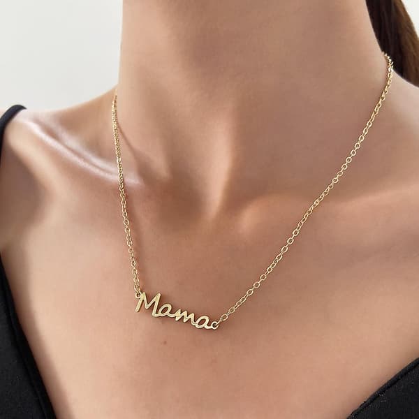 Mama Halskjede for Mor Mamma Mamma Initiale Bokstav Rustfritt Stål Kvinner Jenter