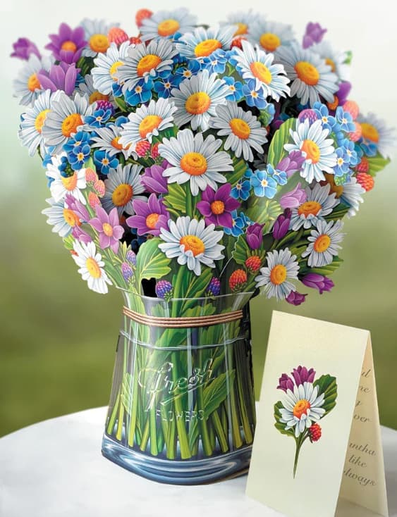 Pop Up Blomsterbukett Grattiskort Mors Dag Present size:size:D