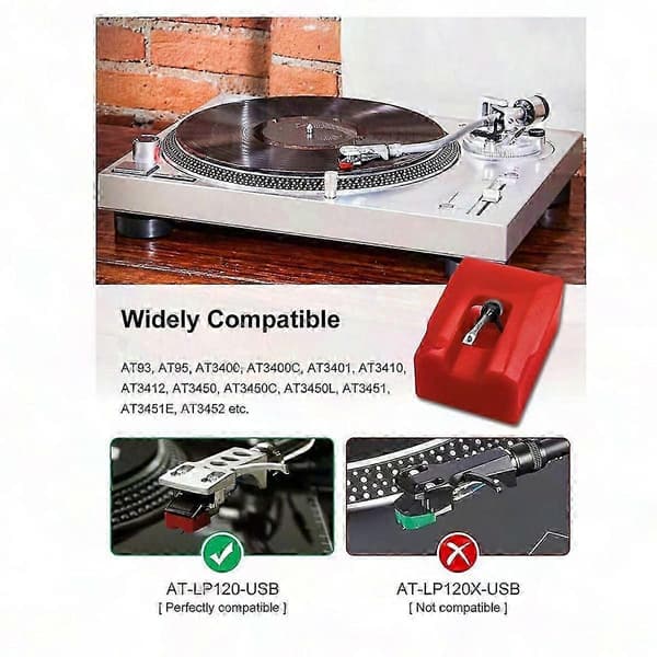 ATN95E timanttineula Audio-Technica AT-LP120-USB &amp; AT levysoittimiin