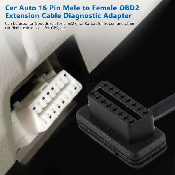 Bil 16-bens han til hun OBD2 forlængerkabel diagnostisk adapter 60 cm/24 tommer længde