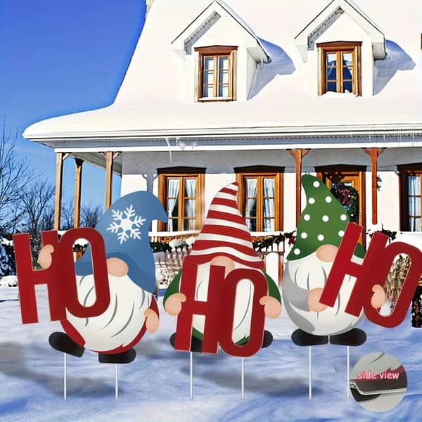 2D Flad 3-delt Julemand Udendørs Juledekorationer Julepynt