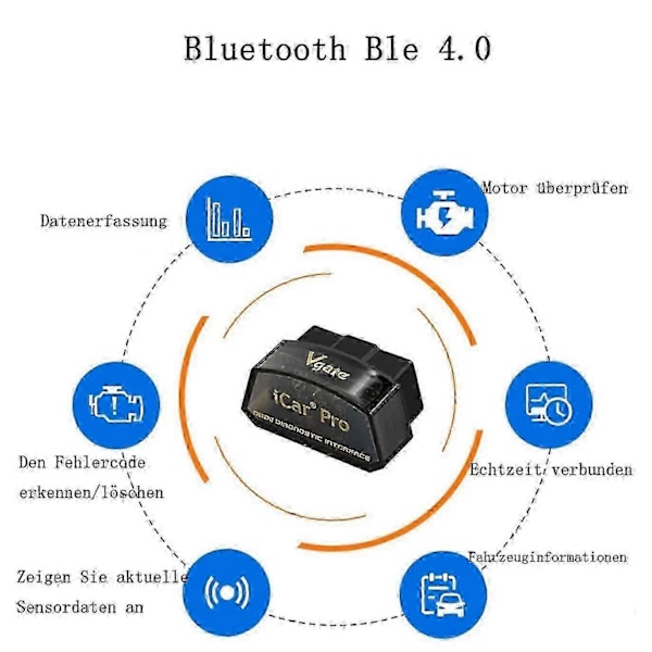 Vgate iCar Pro BLE 4.0 WiFi OBD2 Scanner til bildiagnosticering &amp; kodeaflæser