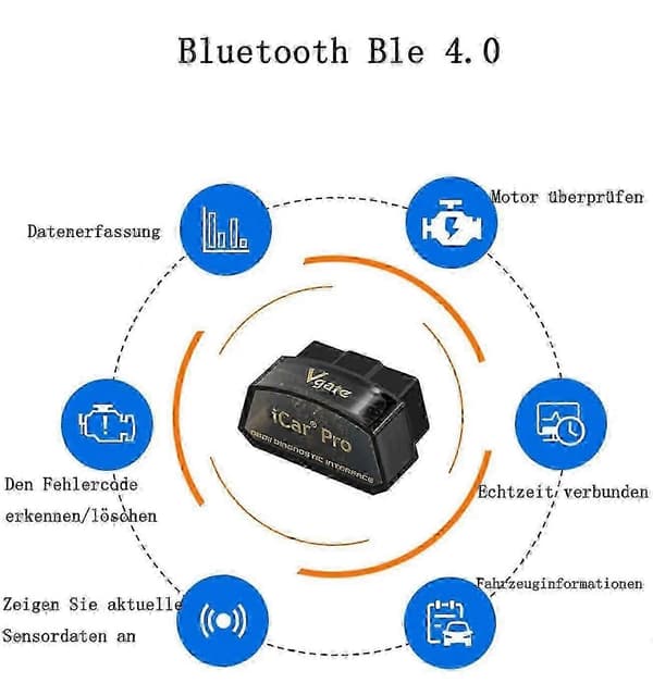 Vgate iCar Pro BLE 4.0 WiFi OBD2-skanner for bildiagnostikk og kodeleser
