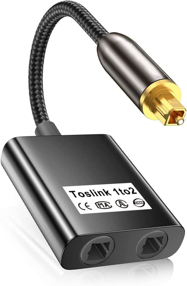 Digital Toslink Fiber Optisk Lydkabel Adapter 1 til 2 Splitter