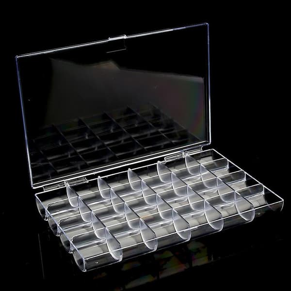 24-Ruts Nagelborrbox Plast Nagelbox Smyckesbox Heminredning