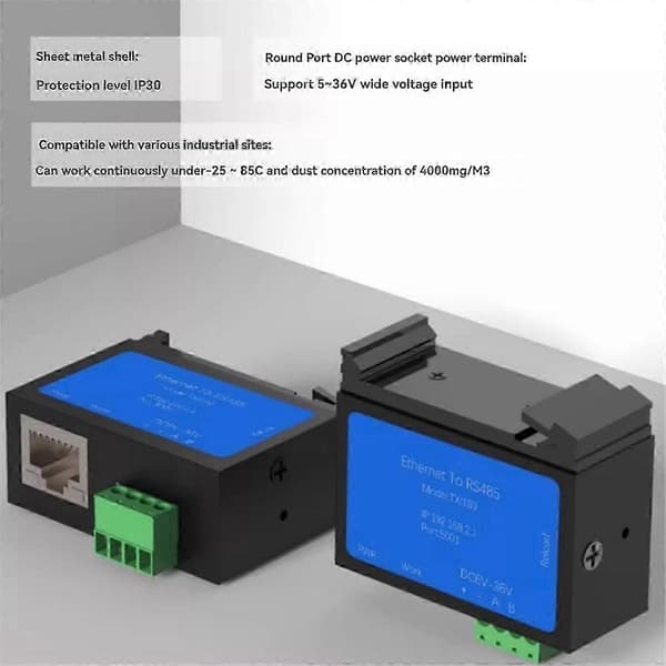 Industriell Modbus TCP/IP Server RS485 til Ethernet Konverter 600bps-921600bps