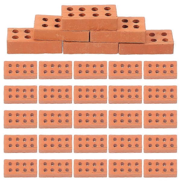 100 stk. Miniature Mursten til DIY Små Mursten til Modelhuse, Slotte &amp; Håndværksprojekter