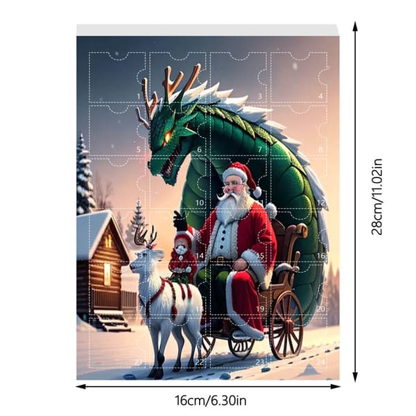 Julekalender, 24-dagers nedtelling til jul, juletrepynt, dinosauranheng Model-D