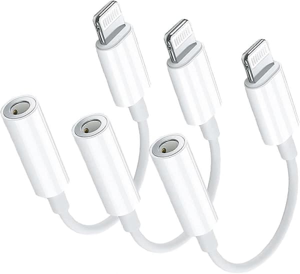 Lightning til 3,5 mm hovedtelefonadapter - 3 pak