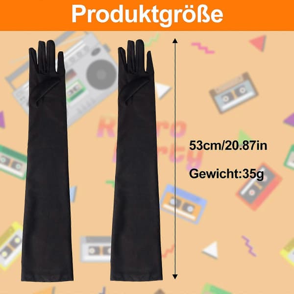 Etikette Handsker, Lange Handsker, Sort