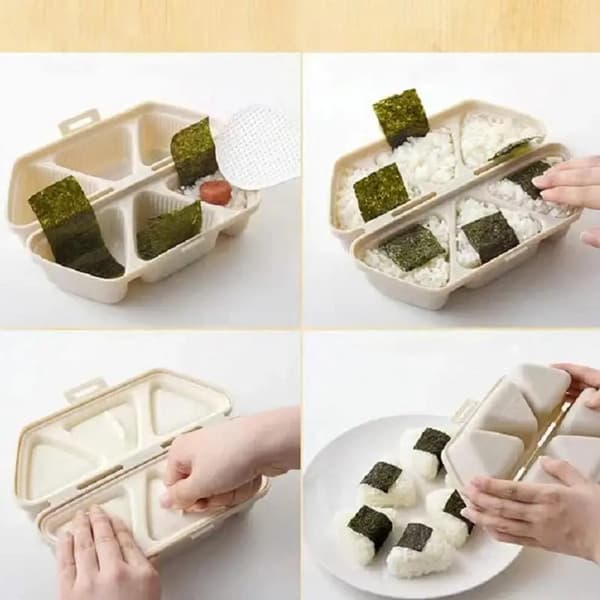 Triangulär Sushi Formpress, Triangel Risbollsmakare, Återanvändbar Triangel Risbollsform, DIY Köksaccessoarer